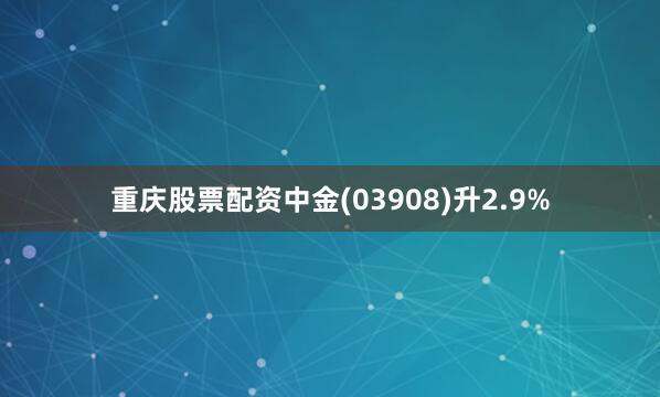 重庆股票配资中金(03908)升2.9%